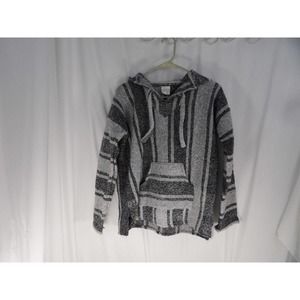 Artilana Unisex Kids Gray Black Long Sleeve Hooded Pullover Sweater Size Small